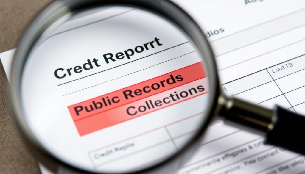 Public records and collections on Experian credit report