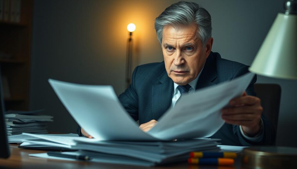 experienced credit lawyer reviewing client documents