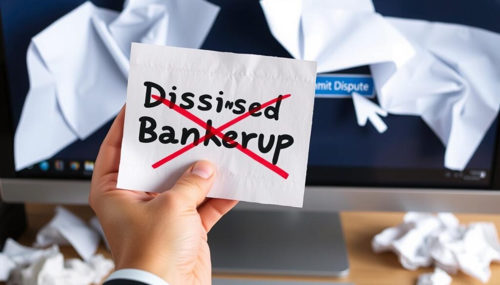 submitting a dispute for dismissed bankruptcy