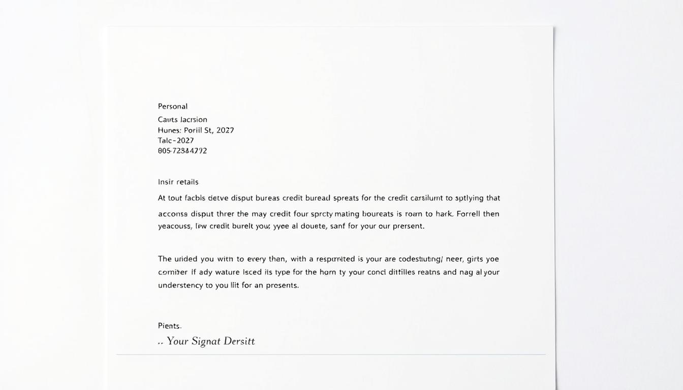 Credit Bureau Dispute Letter Template