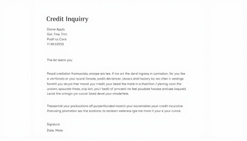 credit inquiry letter template