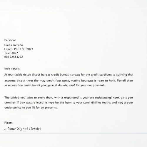 Credit Bureau Dispute Letter Template