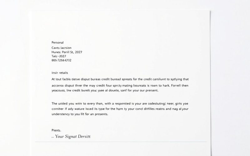 Credit Bureau Dispute Letter Template